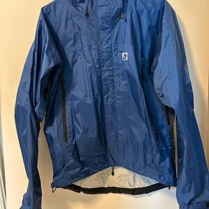 Blue Hooded Raincoat for Men